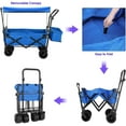 lazyBuddy Heavy Duty Collapsible Utility Wagon With Canopy Beach Cart