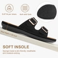 thumbnail image 5 of Ecetana Womens Flat Sandals Dressy Summer Comfortable Double Buckle Slip-On Slides Beach Shoes for Walking, 5 of 8