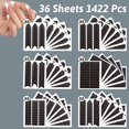 thumbnail image 2 of 1422 Pcs French Tip Nail Guides, Self-Adhesive French Moon Shaped V-Shaped Manicure Strip Stickers for Edge Auxiliary Black DIY Decoration Stencil Tools(11 Designs, 36 Sheets), 2 of 4
