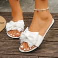 thumbnail image 4 of Alkepwun House Slippers Women's Summer Solid Color Bow Flat Casual Non-Slip Sandals Lightweight Comfort Versatile Slip On Open Toe Outdoor Shoes, 4 of 9