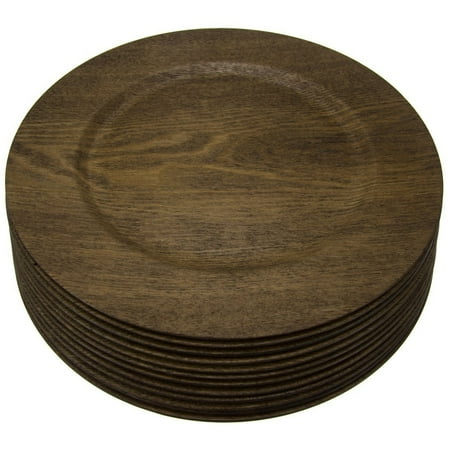 - Gibson Home Feri 12 Piece 13 inch Wooden Skin Luxe Chargers
