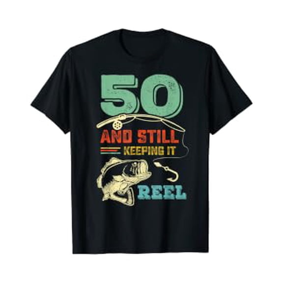 50th Birthday Fishing | Turning 50 | Fisherman Mens Pun Gift T-Shirt