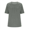 thumbnail image 6 of CHGBMOK Womens Tops Dressy Casual Pleated Tunic Shirts Summer Crew Neck Blouse,Sizes L-5XL, 6 of 6