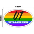 thumbnail image 3 of Millcreek UT Utah Salt Lake County Rainbow Pride Flag 6 Stripes Pride Flag Euro Decal Bumper Sticker 3M Vinyl 3" x 5", 3 of 3