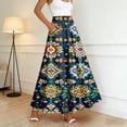 thumbnail image 2 of Maxi Skirts for Women Floral Casual Comfort A line Summer Skirts Bohemian High Waist Flowy Skirt with Pockets, 2 of 6