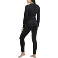 thumbnail image 2 of ToBeInStyle Women's Soft Velvet Long Sleeve Top and Bottom Thermal Set, 2 of 7