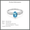 thumbnail image 4 of Gem Stone King 10K White Gold Swiss Blue Topaz and Diamond Women Engagement Ring (0.92 Cttw, Gemstone Birthstone, Available in Size 5, 6, 7, 8, 9), 4 of 4