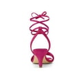 thumbnail image 2 of BLISSFUL STEP Women's Kitten Heel Strappy Suede Heel Sandals, 2 of 7