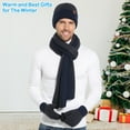 thumbnail image 7 of FZ FANTASTIC ZONE Men Women Winter Knit Hat Beanie Long Scarf Touchscreen Gloves Set Skull Cap Neck Warmer Gloves Set with Fleece Lined,Blue, 7 of 7