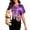 j30-Purple, variant on LIIPEE Fall Short Sleeve T Shirts For Women Halloween Graphic Tees Ladies Crew Neck Tshirt