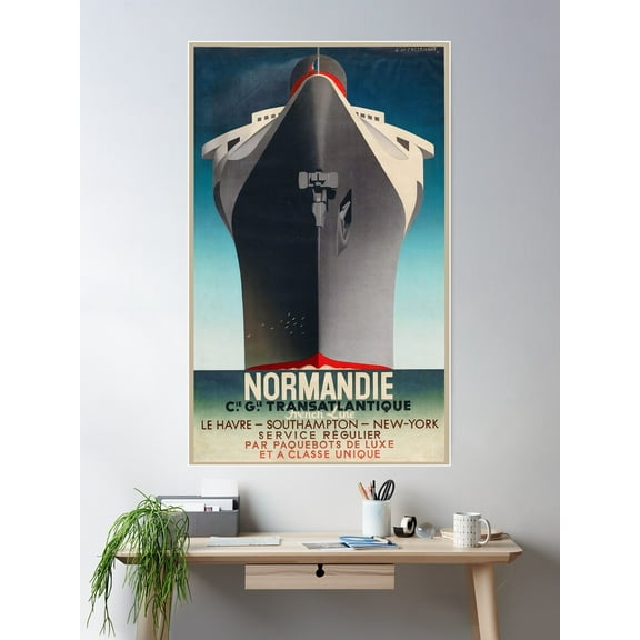 A. M. Cassandre Normandie Poster Wall Art, Modern Wall Decor For Living Room Bedroom, 8x12 UNFRAMED