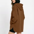 thumbnail image 6 of Smsaxvxz Women's Hooded Sweatshirts 2026 Fall Fashion Long Sleeve Pullover Tops Loose Fit Winter Clothes Brown M, 6 of 6