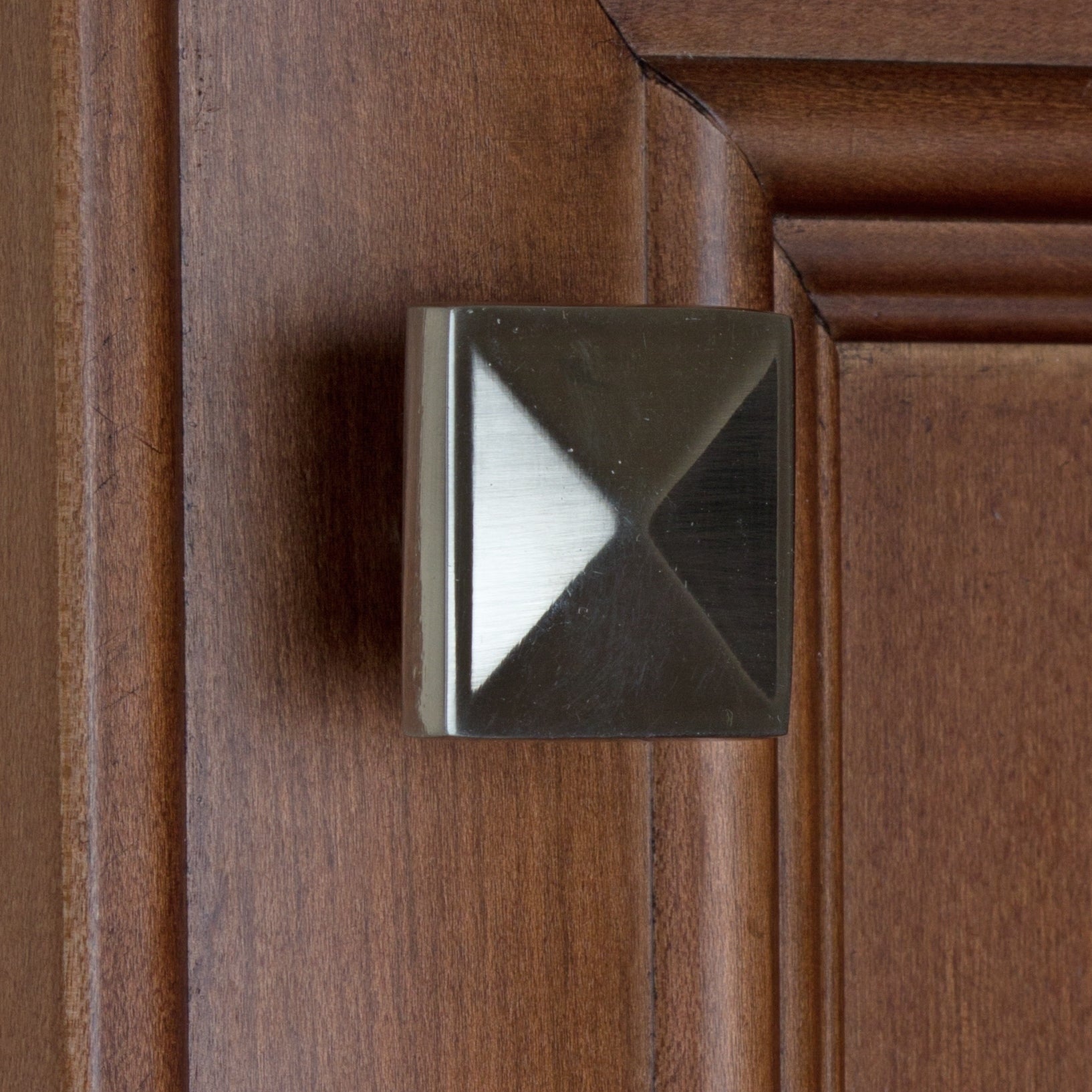 GlideRite 1-1/4 in. Classic Square Pyramid Cabinet Knobs, Satin Nickel, Pack of 25 - image 4 of 5