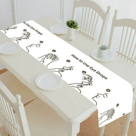 

ECZJNT How To Use Eye Drops table runner table cloth tea table cloth 14x72 inch