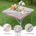 thumbnail image 4 of White Gray Red Marble Pattern Square Fitted Tablecloth with Elastic Edge,Square Table Cover,Washable Elastic Table Cover for Home Kitchen Party Decor 36"x36", 4 of 6