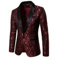 thumbnail image 1 of Traje formal de solapa para hombre, diseño de moda en jacquard de cuerpo grande en color sólido para otoño e invierno, 1 of 6