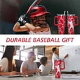 thumbnail image 3 of 40 Oz Tumbler with Handle and Straw Lid, Baseball Fans Gifts Insulated Cup for Him Her, Double Stainless Steel Leak Proof Coffee Travel Mug, Red Water Bottle Gift for Men Women, 3 of 6