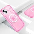 thumbnail image 5 of Petocase for iPhone 13/14/15 Case,Clear [Non Yellowing] [Compatible with MagSafe] Shockproof Protection Rugged Heavy Duty Cover Case for iPhone 13/14/15 6.1",Glitter Pink, 5 of 7