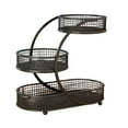 thumbnail image 2 of , soporte para verduras, cesta de almacenamiento de hierro, estante para productos frescos, frutero de varios niveles para encimera Negro, 2 of 9