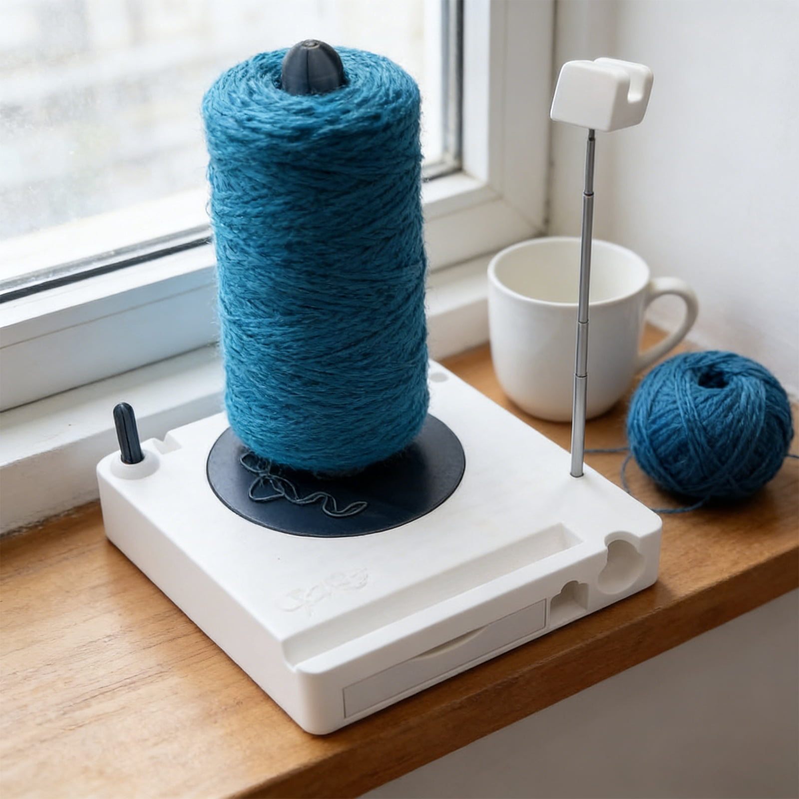 Yarn Winder, Electric Yarn Ball Winder for Crocheting, Crochet Caddy with Phone Stand, Compact Yarn Cake Winder with Strong Tension Stepless Speed, Automatic Yarn Spinner Wool Winder