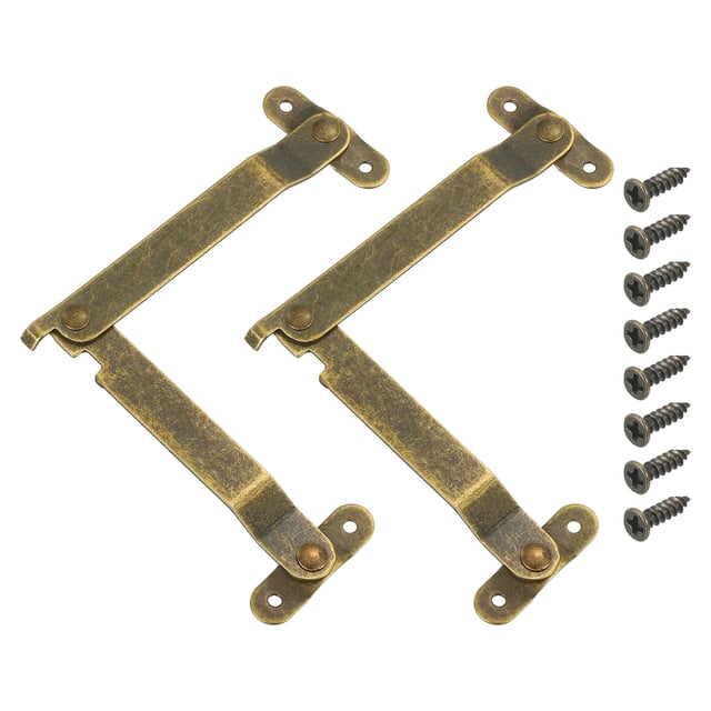 2Pcs 5.71"x0.35" Folding Lid Support Hinges, Lift Up Lid Stay Hinge with Screws, Bronze