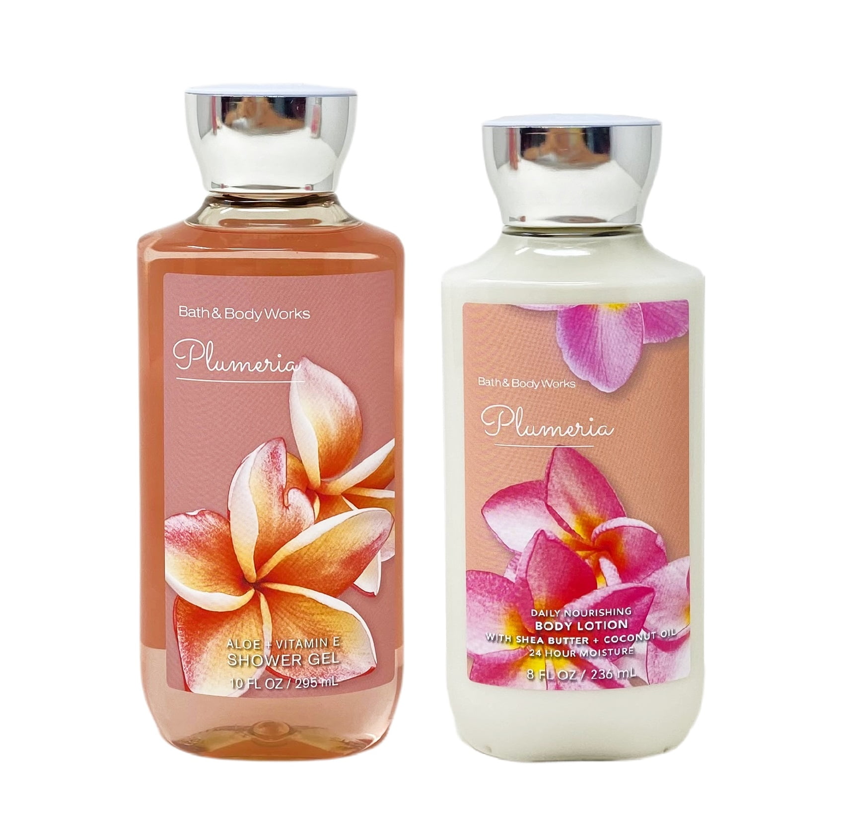 Bath and Body Works PLUMERIA Duo Gift Set Shower Gel and Body Lotion