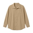 thumbnail image 4 of MXALUOB Men's Corduroy Jackets Button Front Textured Shirt Jacket with Chest Pocket Turn Down Collar Long Sleeve Casual Overshirt, 4 of 6