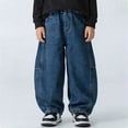 thumbnail image 2 of ZXLBBD Boys Casual Denim Jeans Classic Stretch Soft Cozy Baggy Jeans with Pockets for Kids Youth Everyday Playwear Versatile Dailywear, 2 of 6