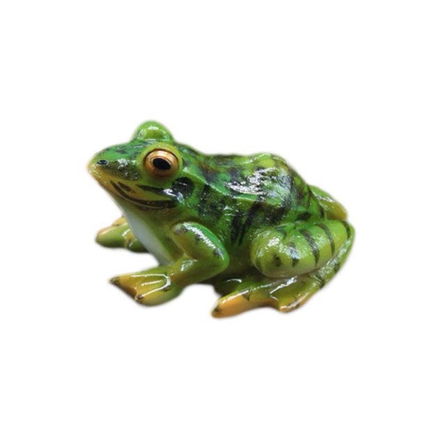 2 estatua de jardín de rana de resina figura de Animal de adorno de paisaje micro realista