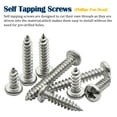 thumbnail image 3 of M4 x 20mm Phillips Pan Head Self Tapping Screws,304 Stainless Steel Phillips Drive Self Tapping Wood Screws,Silver(50pcs), 3 of 5