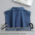 thumbnail image 6 of LoudSung False Collar Detachable Half Shirt Blouse Fake Collar Denim Design Elegant for Women Girls, 6 of 7
