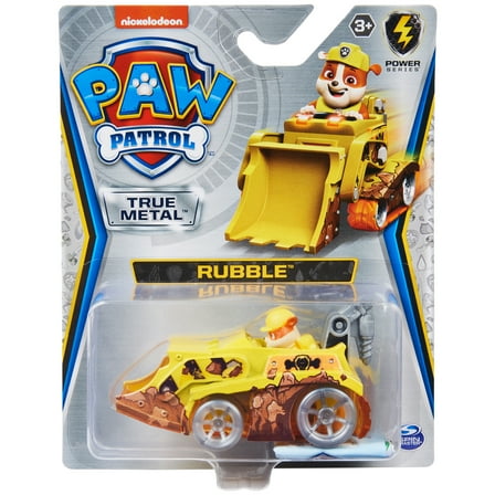 PAW Patrol, True Metal Rubble Collectible Die-Cast Vehicle, Power Series 1:55 Scale, Kids Toys for Ages 3 and up