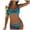 01-Dark Green, variant on vigerkar Bikini Set for Women V Neck Knot Front Push Up High Leg Thong Two Piece Swimsuit (Pink, L)