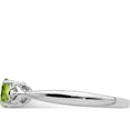 thumbnail image 4 of Sterling Silver Rhodium Plated Diamond And Peridot Round Ring (Size 9) Made In India qr4511pe-9, 4 of 5