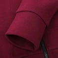 thumbnail image 3 of Jinda Men's Long Sleeve Hoodies Cotton Classic Zip Up Slim Fit Hooded Sweatshirt Drawstring Pocket Solid Outerwear Burgundy Small, 3 of 4