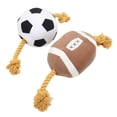thumbnail image 2 of Juguete para perros de fútbol, divertido interactivo al aire libre, cuerda de algodón, juguete para cachorros de fútbol para perros pequeños, medianos y grandes, 2 of 13