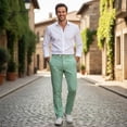 thumbnail image 3 of HBDesign Men's Seersucker Dress Pants Lightweight Breathable Striped Slim Fit Trousers for Business Casual Summer Wedding Multiple Colors, 3 of 6