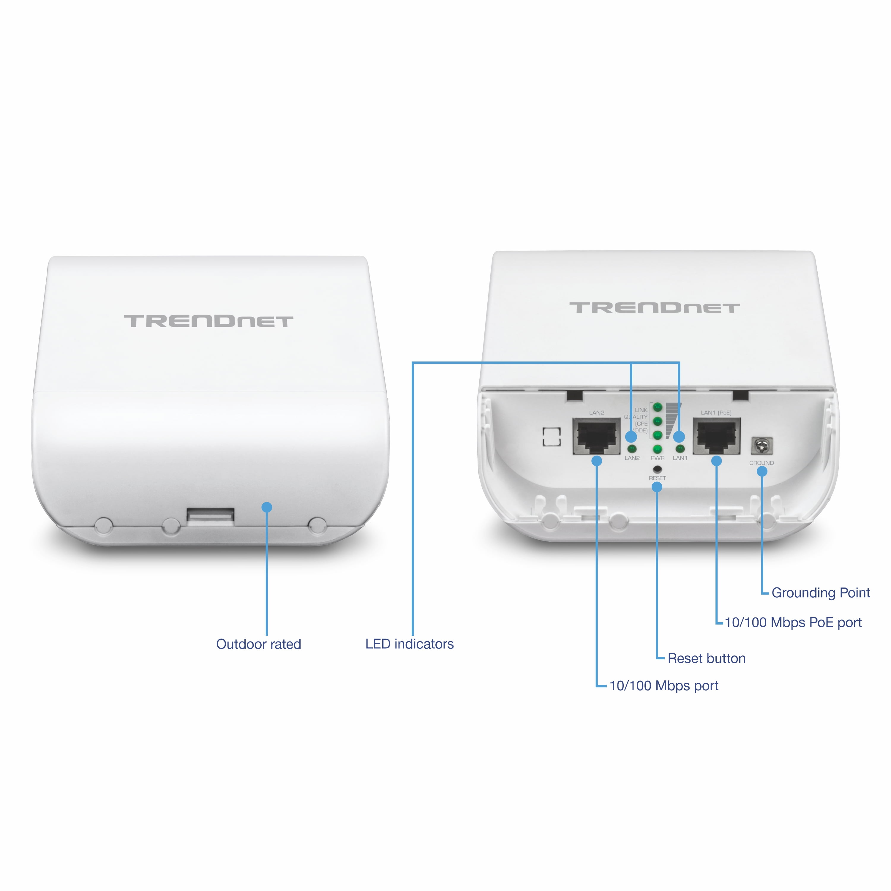 TRENDnet TEW-740APBO2K Wireless N300 Outdoor PoE Pre-configured Point-to-Point Bridge Kit