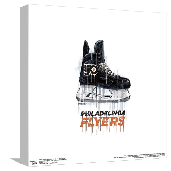Gallery Pops NHL Philadelphia Flyers - Drip Skate Canvas Wall Art, Unframed Version, 12" x 12"