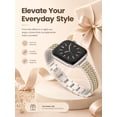 thumbnail image 6 of Wearlizer Slim Stainless Steel Watch Band Compatible with Apple Watch Bands 38/40/41/42/44/45/46/49mm Women Thin Link Bracelet Adjustable Strap for Series 11/10/9/8/7/6/5/4/3/SE/Ultra, 6 of 6