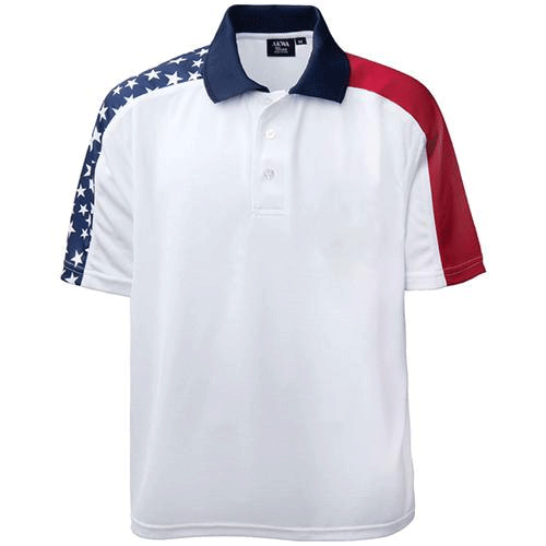 Men's Shoulder Stripe Patriotic Polo Shirt - Walmart.com
