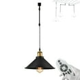 thumbnail image 1 of FSLiving H-Type Track Pendant Light with Retro Black Cone Shade, E26 Smart LED Edison Bulbs White Gimbaled LED Light for Kitchen Island Sloped Ceiling,Customizable - 1 Light, 1 of 9