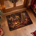 thumbnail image 4 of Outdoor Christmas Doormat, Cozy Fireplace Scene Rug, Soft Plush Entry Mat for Front Door Porch and Holiday Home Decor, 23.62 x 15.75 in, 4 of 6