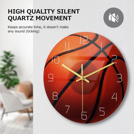 LOLIPPYY Acrylic Volleyball Wall Clock with Large Arabic Numerals for Bedroom Living Room Office