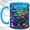 Blue, variant on Sea Turtle Coffee Mug, Colorful Ocean Turtle Mug, Ceramic Cup