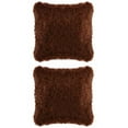 thumbnail image 2 of PiccoCasa 2Pcs Decorative Throw Pillow Cover Faux Fur Cushion Cover, Brown 2pcs,18"x18", 2 of 6