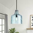 thumbnail image 4 of Aiwen Blue Glass Light Fixture Dome Shape Vintage Pendant Light Bedside Living Room Kitchen Island Ceiling Lamp, 4 of 9