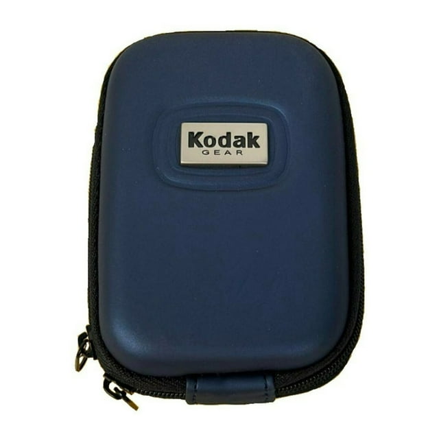 Funda para cámara Kodak Compact Hardshell azul con correa para el hombro
