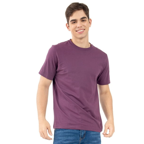 Playera Para Hombre Manga Corta Slim Fit Básica Quarry Color Morado Intenso
