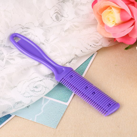 Dual Sides Cutting Slim Haircuts Blade Beauty Salon Home Hairdressing Hair Trimmer Comb Purple,Dual Sides Cutting